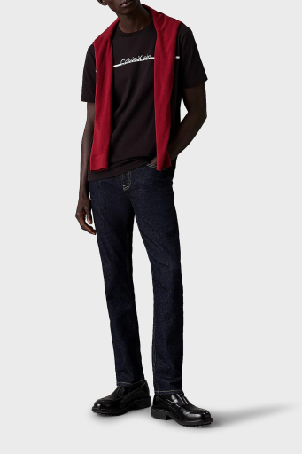 Calvin Klein Pamuklu Regular Fit Bisiklet Yaka Logolu K10K113802BEH Erkek T Shirt K10K113802 BEH SİYAH - 6