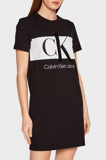 Calvin Klein Pamuklu Regular Fit Bisiklet Yaka Mini Bayan Elbise J20J218862 BEH SİYAH - 1