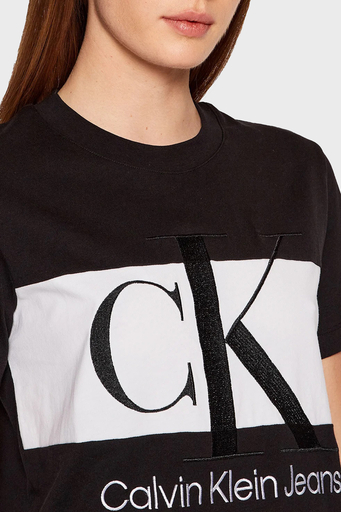 Calvin Klein Pamuklu Regular Fit Bisiklet Yaka Mini Bayan Elbise J20J218862 BEH SİYAH - 4