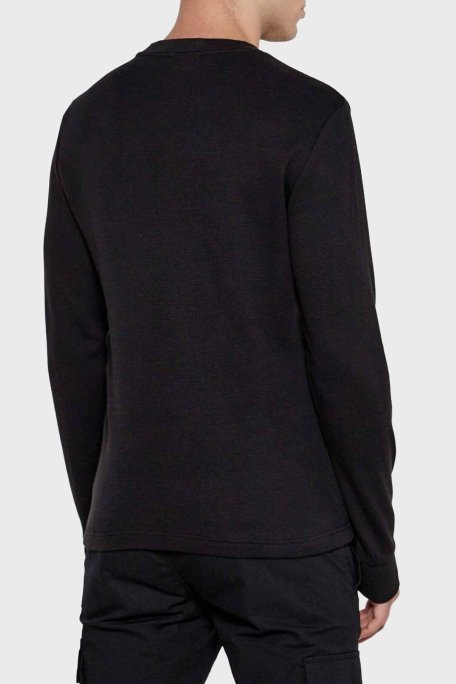 Calvin Klein Pamuklu Regular Fit Bisiklet Yaka Uzun Kollu J30J327117BEH Erkek T Shirt J30J327117 BEH SİYAH - 3