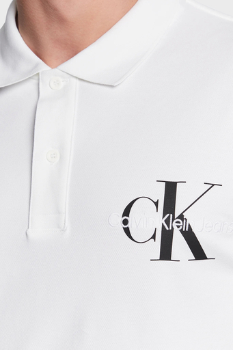 Calvin Klein Pamuklu Regular Fit Düğmeli J30J322851YAF Erkek Polo T Shirt J30J322851 YAF BEYAZ - 3