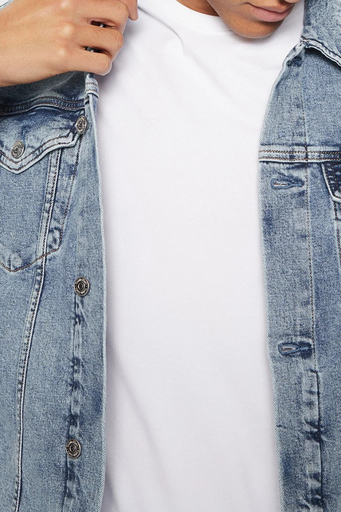 Calvin Klein Pamuklu Regular Fit J30J3265521AA Erkek Kot Ceket J30J326552 1AA AÇIK MAVİ - 4