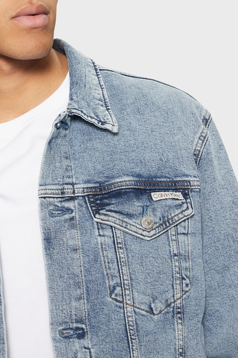 Calvin Klein Pamuklu Regular Fit J30J3265521AA Erkek Kot Ceket J30J326552 1AA AÇIK MAVİ - 5