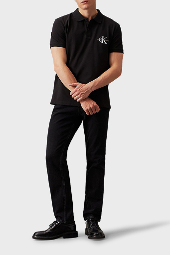 Calvin Klein Pamuklu Regular Fit Logolu J30J325664BEH Erkek Polo Yaka T Shirt J30J325664 BEH SİYAH - 2