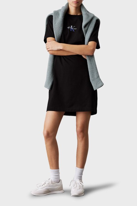 Calvin Klein Pamuklu Regular Fit Logolu Mini J20J225273BEH Bayan Elbise J20J225273 BEH SİYAH - 2