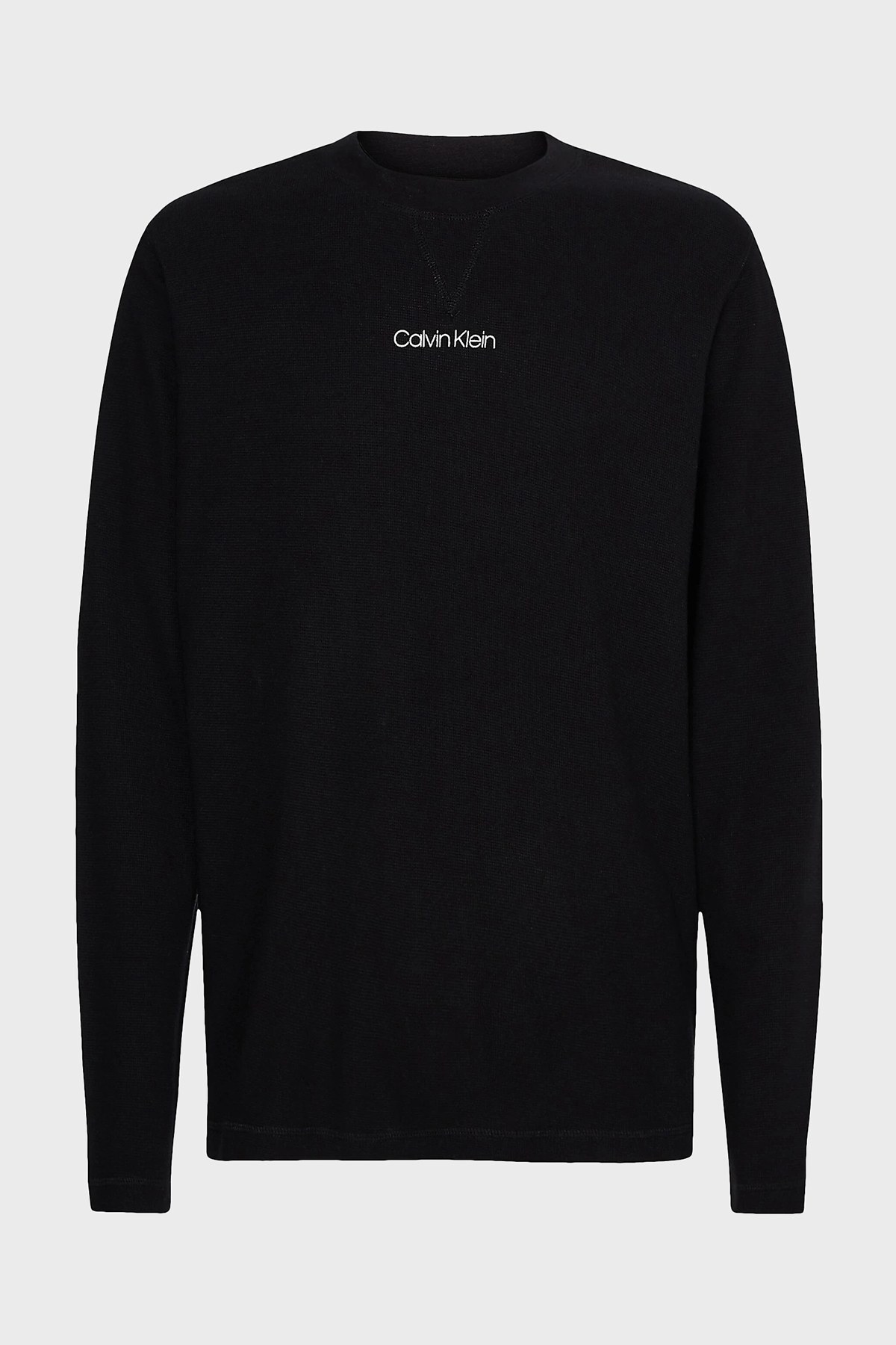Calvin Klein Pamuklu Regular Fit Uzun Kollu Bisiklet Yaka Erkek T Shirt K10K107888 BEH SİYAH