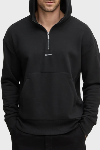 Calvin Klein Pamuklu Regular Fit Yarım Fermuarlı Kapüşonlu K10K113762BEH Erkek Sweat K10K113762 BEH SİYAH - 6