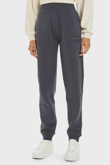 Calvin Klein Pamuklu Relaxed Fit Yüksek Bel Lastikli Paça Jogger J20J223590BAN Bayan Pantolon J20J223590 BAN ANTRASİT - 1