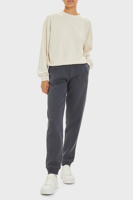Calvin Klein Pamuklu Relaxed Fit Yüksek Bel Lastikli Paça Jogger J20J223590BAN Bayan Pantolon J20J223590 BAN ANTRASİT - 2