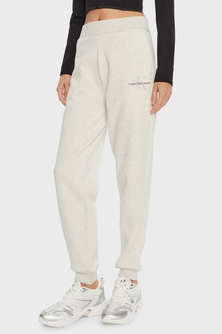 Calvin Klein Pamuklu Relaxed Fit Yüksek Bel Lastikli Paça Jogger J20J223590P6G Bayan Pantolon J20J223590 P6G AÇIK GRİ - 1