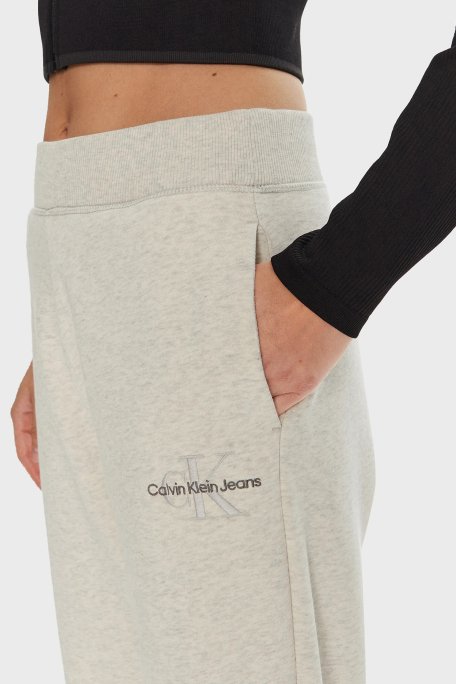 Calvin Klein Pamuklu Relaxed Fit Yüksek Bel Lastikli Paça Jogger J20J223590P6G Bayan Pantolon J20J223590 P6G AÇIK GRİ - 3