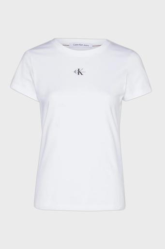 Calvin Klein Pamuklu Slim Fit Bisiklet Yaka J20J220300YAF Bayan T Shirt J20J220300 YAF BEYAZ - 5