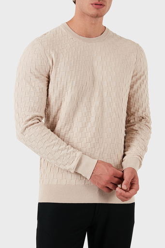 Calvin Klein Pamuklu Slim Fit Bisiklet Yaka K10K113747ACE Erkek Kazak K10K113747 ACE EKRU - 3