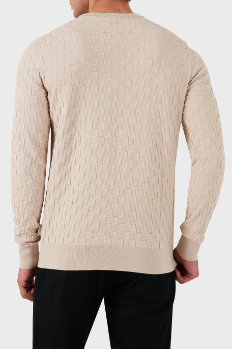 Calvin Klein Pamuklu Slim Fit Bisiklet Yaka K10K113747ACE Erkek Kazak K10K113747 ACE EKRU - 3
