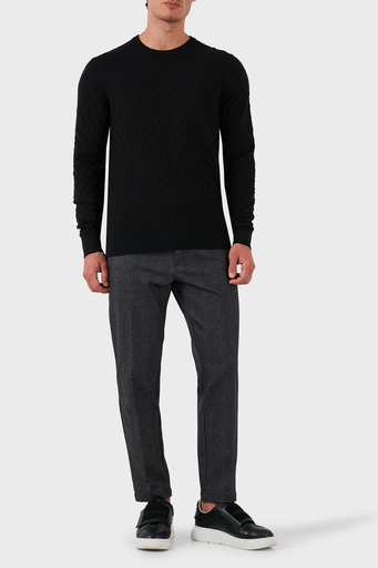 Calvin Klein Pamuklu Slim Fit Bisiklet Yaka K10K113747BEH Erkek Kazak K10K113747 BEH SİYAH - 3