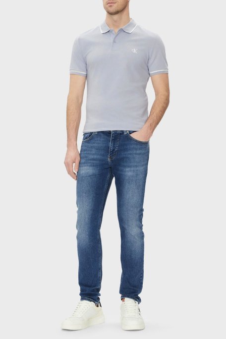 Calvin Klein Pamuklu Slim Fit Düğmeli J30J315603CAG Erkek Polo Yaka T Shirt J30J315603 CAG AÇIK MAVİ - 2