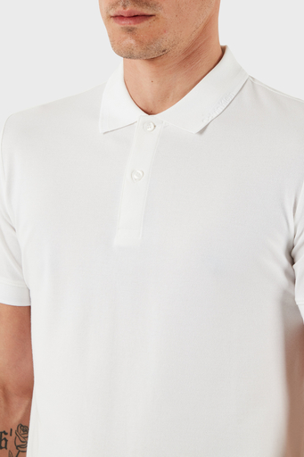 Calvin Klein Pamuklu Slim Fit Düğmeli K10K114484YAF Erkek Polo Yaka T Shirt K10K114484 YAF BEYAZ - 5