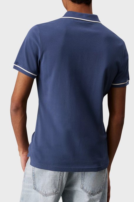 Calvin Klein Pamuklu Slim Fit Düğmeli Yaka Polo T Shirt J30J315603CK1 Erkek Polo Yaka T Shirt J30J315603 CK1 İNDİGO - 3