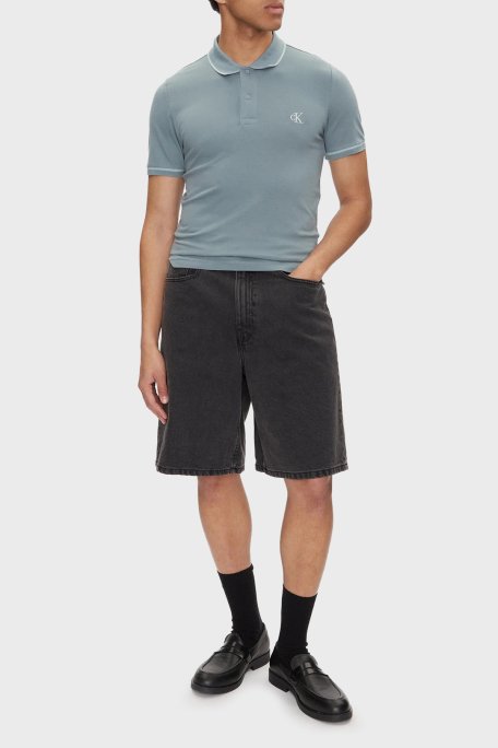 Calvin Klein Pamuklu Slim Fit Düğmeli Yaka Polo T Shirt J30J315603CKM Erkek Polo Yaka T Shirt J30J315603 CKM AÇIK MAVİ - 2