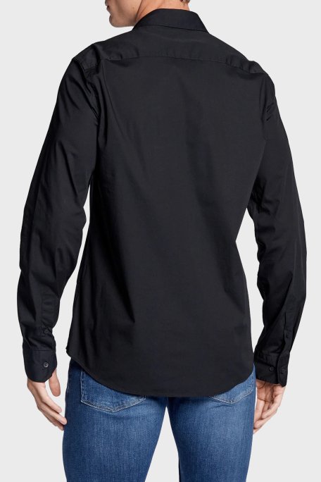 Calvin Klein Pamuklu Slim Fit İnce Poplin Streç Erkek Gömlek K10K110856 BEH SİYAH - 4