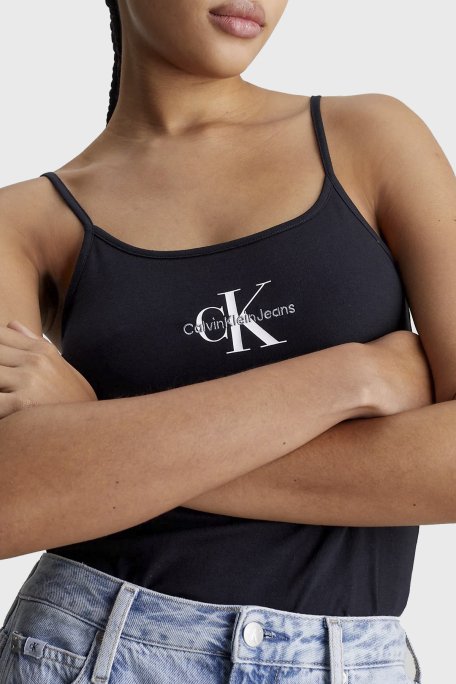 Calvin Klein Pamuklu Slim Fit İp Askılı J20J223105BEH Bayan Top J20J223105 BEH SİYAH - 9