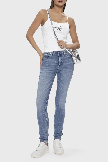 Calvin Klein Pamuklu Slim Fit İp Askılı J20J223105YAF Bayan Top J20J223105 YAF BEYAZ - 2