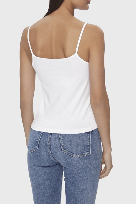 Calvin Klein Pamuklu Slim Fit İp Askılı J20J223105YAF Bayan Top J20J223105 YAF BEYAZ - 8