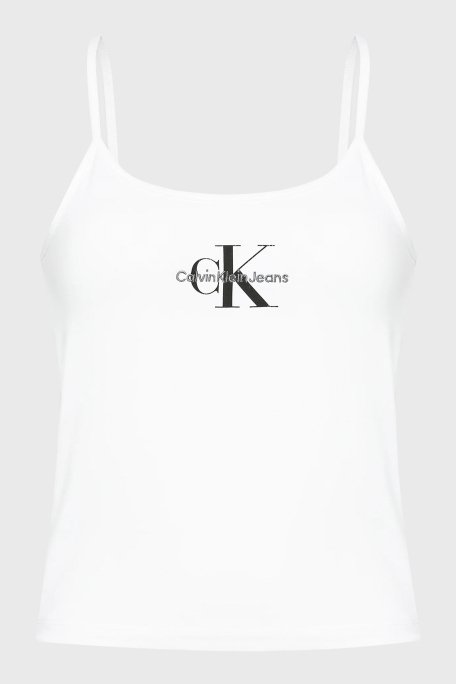 Calvin Klein Pamuklu Slim Fit İp Askılı J20J223105YAF Bayan Top J20J223105 YAF BEYAZ - 10