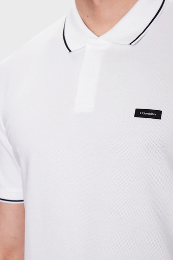 Calvin Klein Pamuklu Slim Fit K10K110596YAF Erkek Polo T Shirt K10K110596 YAF BEYAZ - 4