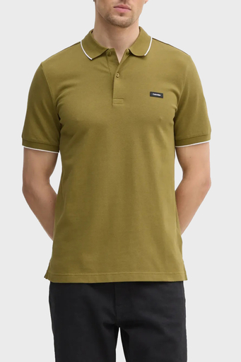 Calvin Klein Pamuklu Slim Fit K10K112751LHT Erkek Polo Yaka T Shirt K10K112751 LHT HAKİ - 1
