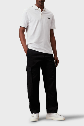 Calvin Klein Pamuklu Slim Fit K10K112751YAF Erkek Polo Yaka T Shirt K10K112751 YAF BEYAZ - 3