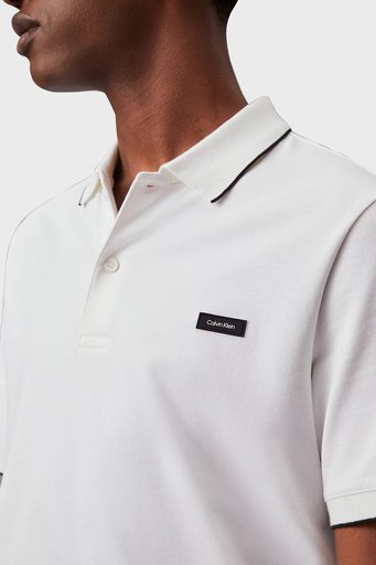 Calvin Klein Pamuklu Slim Fit K10K112751YAF Erkek Polo Yaka T Shirt K10K112751 YAF BEYAZ - 4