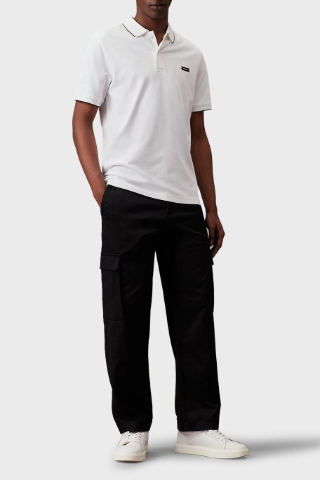 Calvin Klein Pamuklu Slim Fit K10K112751YAF Erkek Polo Yaka T Shirt K10K112751 YAF BEYAZ - 2