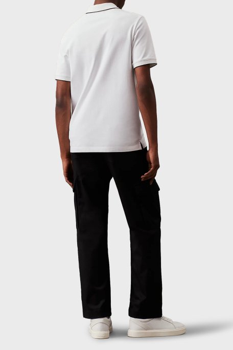 Calvin Klein Pamuklu Slim Fit K10K112751YAF Erkek Polo Yaka T Shirt K10K112751 YAF BEYAZ - 3
