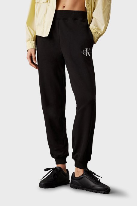 Calvin Klein Pamuklu Slim Fit Normal Bel Ribanalı Paça J20J225354BEH Bayan Pantolon J20J225354 BEH SİYAH - 1