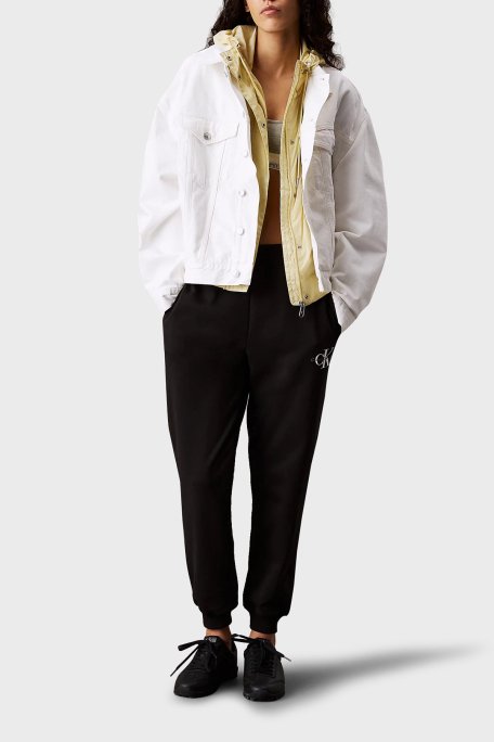 Calvin Klein Pamuklu Slim Fit Normal Bel Ribanalı Paça J20J225354BEH Bayan Pantolon J20J225354 BEH SİYAH - 4