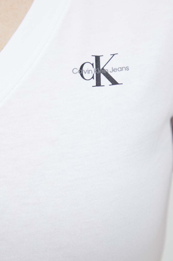 Calvin Klein Pamuklu Slim Fit V Yaka J20J220303YAF Bayan T Shirt J20J220303 YAF BEYAZ - 2