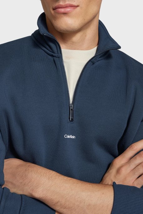 Calvin Klein Pamuklu Yarım Fermuarlı Dik Yaka K10K113569PPK Erkek Sweat K10K113569 PPK LACİVERT - 4