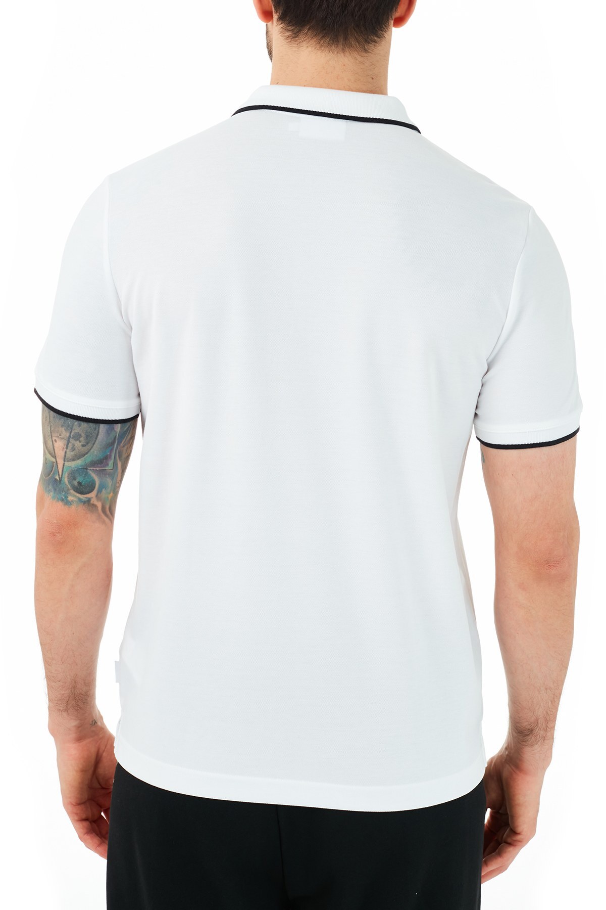 Calvin Klein Regular Fit % 100 Organik Pamuk Düğmeli T Shirt Erkek Polo K10K106458 YAF BEYAZ