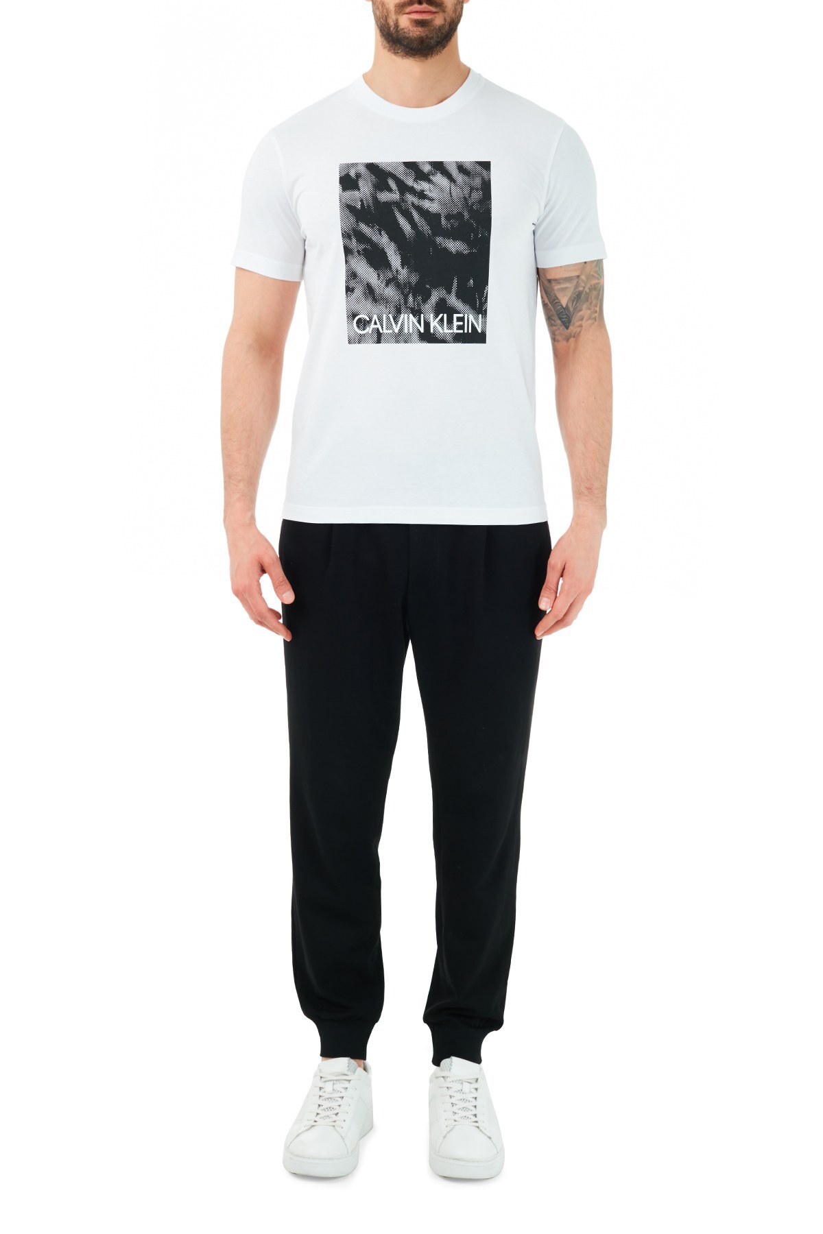 Calvin Klein Erkek T Shirt K10K106714 0XY BEYAZ