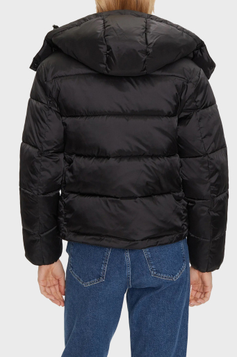 Calvin Klein Regular Fit Çıkarılabilir Kapüşonlu Parlak Saten Şişme J20J224616BEH Bayan Mont J20J224616 BEH SİYAH - 3