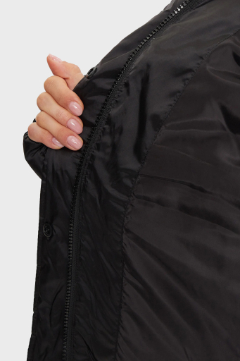 Calvin Klein Regular Fit Çıkarılabilir Kapüşonlu Parlak Saten Şişme J20J224616BEH Bayan Mont J20J224616 BEH SİYAH - 12