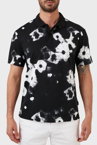 Calvin Klein - Calvin Klein Regular Fit Düğmeli Pamuklu T Shirt Erkek Polo K10K109519 0XM SİYAH-BEYAZ