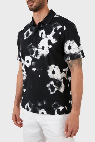 Calvin Klein - Calvin Klein Regular Fit Düğmeli Pamuklu T Shirt Erkek Polo K10K109519 0XM SİYAH-BEYAZ (1)