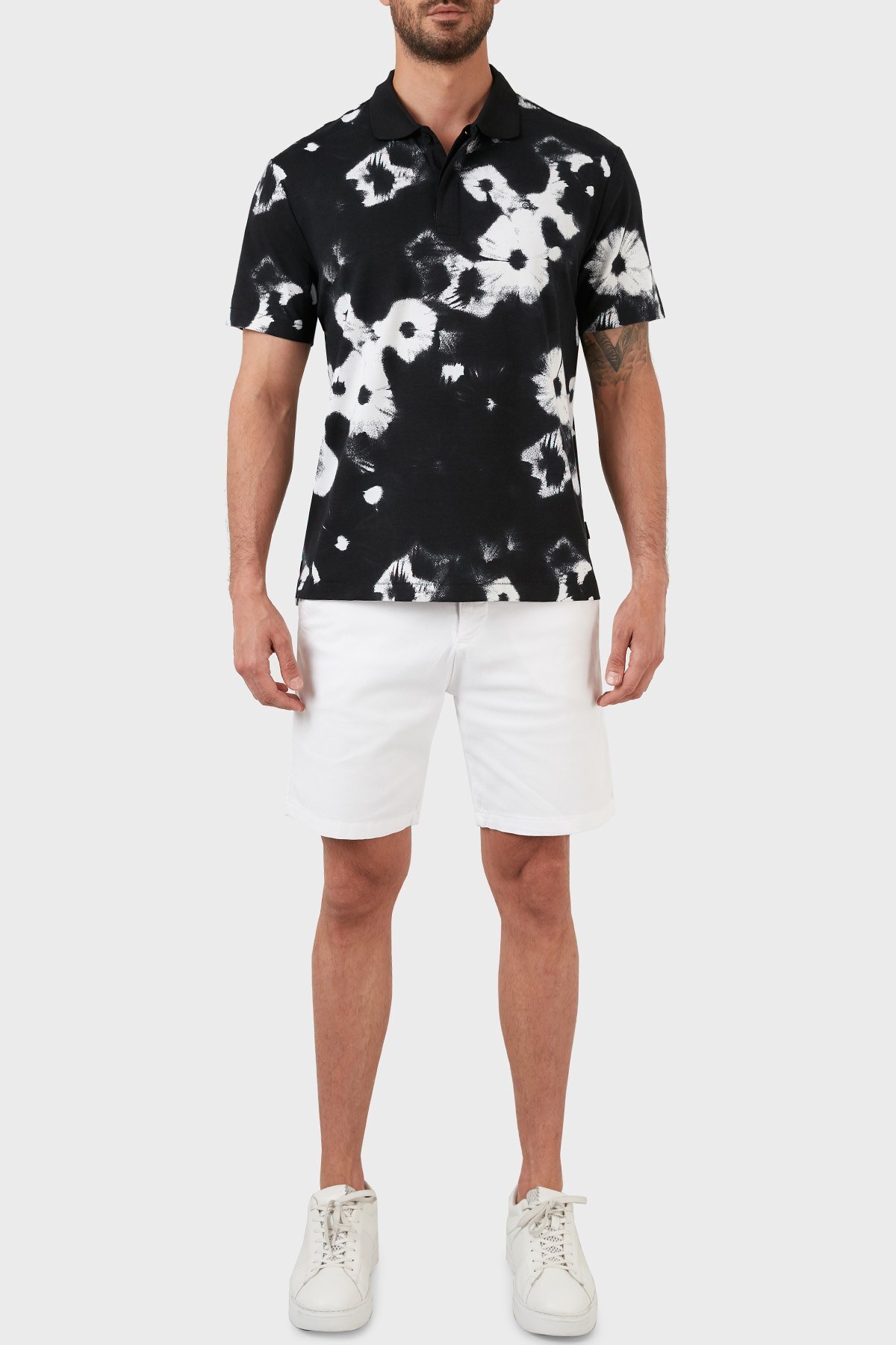 Calvin Klein Regular Fit Düğmeli Pamuklu T Shirt Erkek Polo K10K109519 0XM SİYAH-BEYAZ