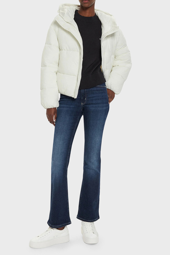 Calvin Klein Regular Fit Kapüşonlu J20J224112YBI Bayan Mont J20J224112 YBI BEYAZ - 3