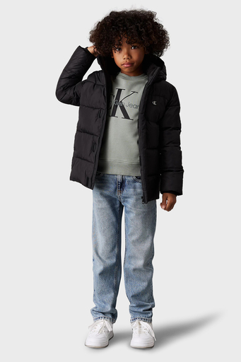 Calvin Klein Regular Fit Kapüşonlu Logolu Şişme IB0IB01276BEH Çocuk Mont IB0IB01276 BEH SİYAH - 3
