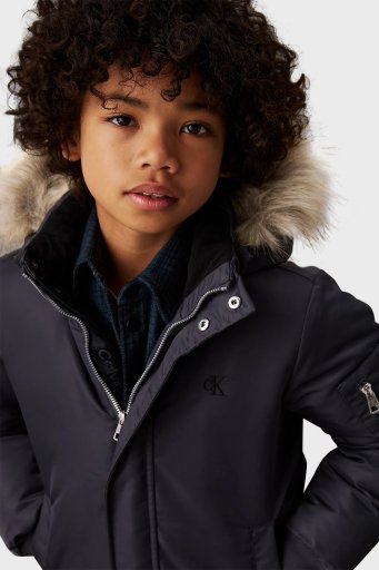Calvin Klein Regular Fit Kapüşonlu Şişme IB0IB02253BAN Çocuk Mont IB0IB02253 BAN ANTRASİT - 8