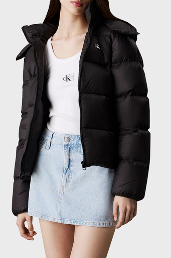Calvin Klein Regular Fit Su İtici Çıkarılabilir Kapüşonlu Kısa Şişme J20J223571BEH Bayan Mont J20J223571 BEH SİYAH - 5