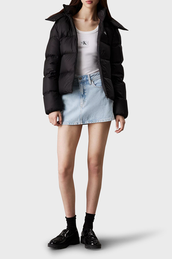 Calvin Klein Regular Fit Su İtici Çıkarılabilir Kapüşonlu Kısa Şişme J20J223571BEH Bayan Mont J20J223571 BEH SİYAH - 7